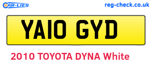 YA10GYD are the vehicle registration plates.