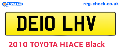 DE10LHV are the vehicle registration plates.