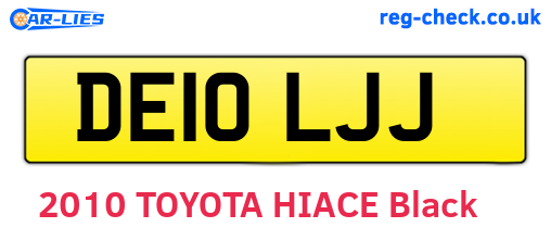 DE10LJJ are the vehicle registration plates.