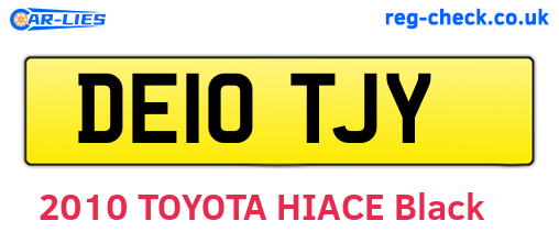 DE10TJY are the vehicle registration plates.