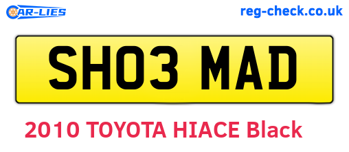 SH03MAD are the vehicle registration plates.