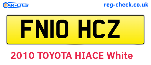 FN10HCZ are the vehicle registration plates.
