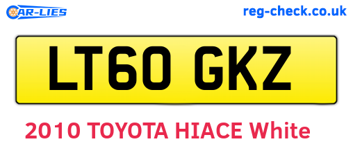 LT60GKZ are the vehicle registration plates.