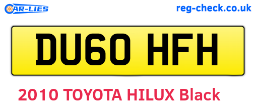 DU60HFH are the vehicle registration plates.