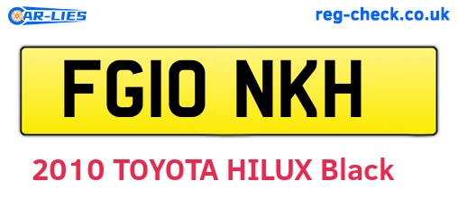 FG10NKH are the vehicle registration plates.