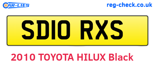 SD10RXS are the vehicle registration plates.