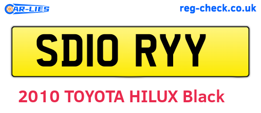 SD10RYY are the vehicle registration plates.