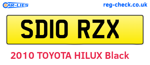 SD10RZX are the vehicle registration plates.