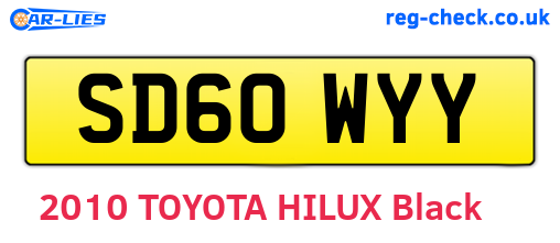 SD60WYY are the vehicle registration plates.