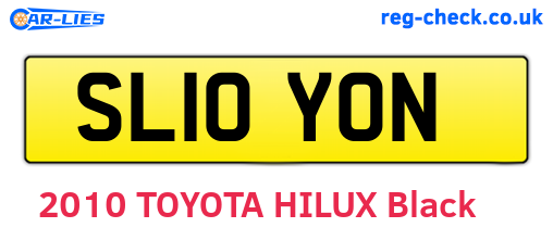 SL10YON are the vehicle registration plates.