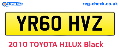 YR60HVZ are the vehicle registration plates.