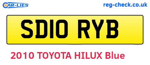 SD10RYB are the vehicle registration plates.