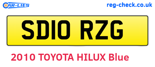 SD10RZG are the vehicle registration plates.