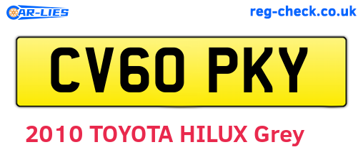 CV60PKY are the vehicle registration plates.