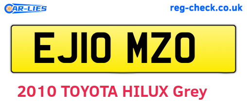 EJ10MZO are the vehicle registration plates.