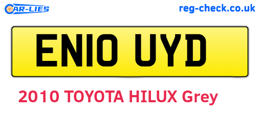 EN10UYD are the vehicle registration plates.