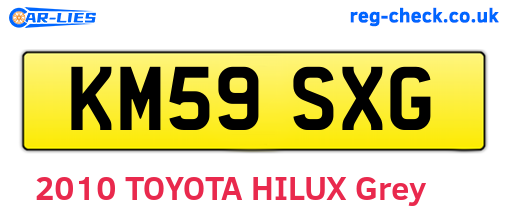 KM59SXG are the vehicle registration plates.