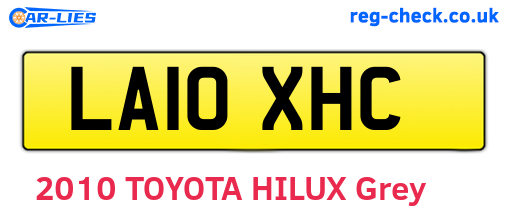 LA10XHC are the vehicle registration plates.