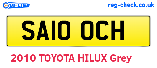 SA10OCH are the vehicle registration plates.