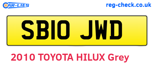 SB10JWD are the vehicle registration plates.