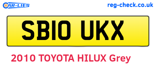SB10UKX are the vehicle registration plates.