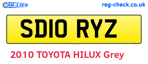 SD10RYZ are the vehicle registration plates.