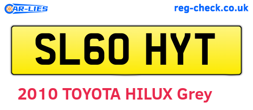 SL60HYT are the vehicle registration plates.