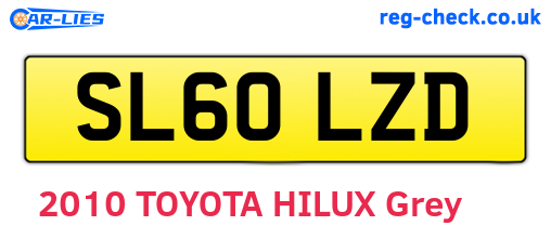 SL60LZD are the vehicle registration plates.