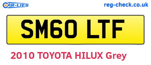 SM60LTF are the vehicle registration plates.