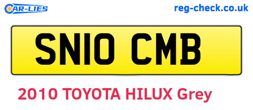 SN10CMB are the vehicle registration plates.