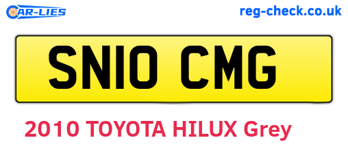 SN10CMG are the vehicle registration plates.