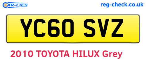 YC60SVZ are the vehicle registration plates.