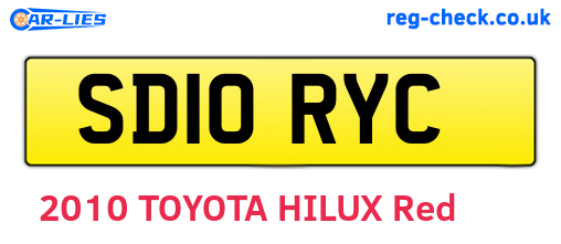 SD10RYC are the vehicle registration plates.