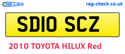 SD10SCZ are the vehicle registration plates.