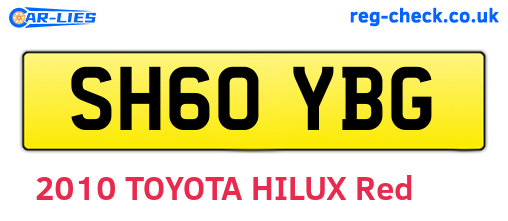 SH60YBG are the vehicle registration plates.