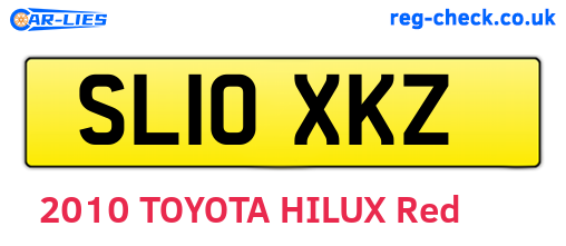 SL10XKZ are the vehicle registration plates.