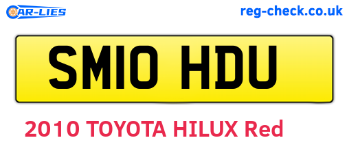 SM10HDU are the vehicle registration plates.