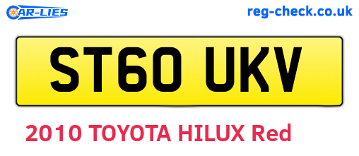 ST60UKV are the vehicle registration plates.