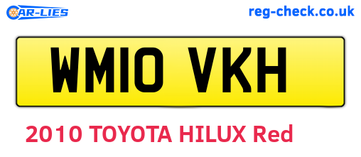 WM10VKH are the vehicle registration plates.