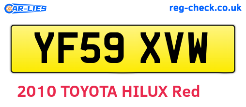 YF59XVW are the vehicle registration plates.