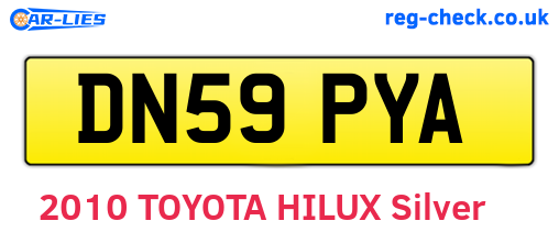 DN59PYA are the vehicle registration plates.