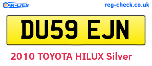 DU59EJN are the vehicle registration plates.