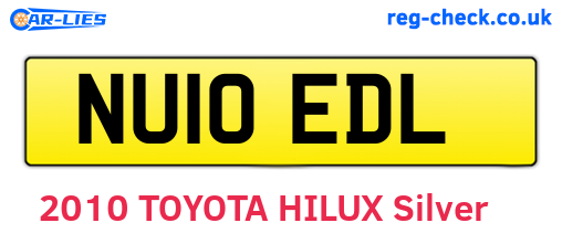NU10EDL are the vehicle registration plates.