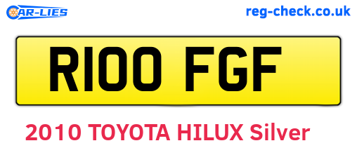R100FGF are the vehicle registration plates.