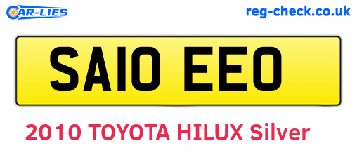 SA10EEO are the vehicle registration plates.