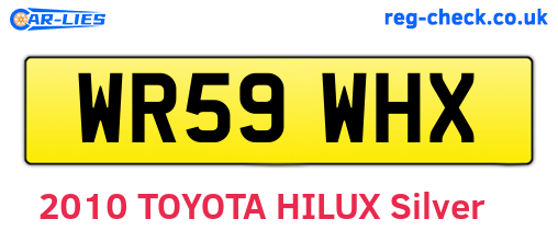 WR59WHX are the vehicle registration plates.