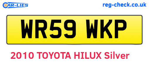 WR59WKP are the vehicle registration plates.