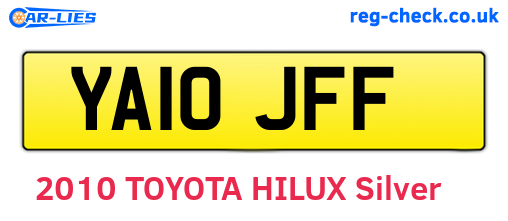 YA10JFF are the vehicle registration plates.