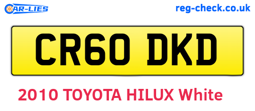 CR60DKD are the vehicle registration plates.
