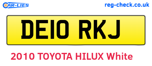 DE10RKJ are the vehicle registration plates.